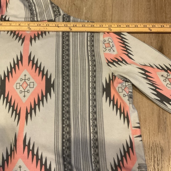 Myobe - Geometric Patterned Open Front Cardigan - Pink Gray White - Ladies 2XL - Picture 7 of 13